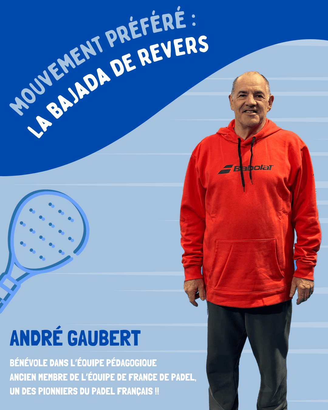 André Gaubert professeur de padel