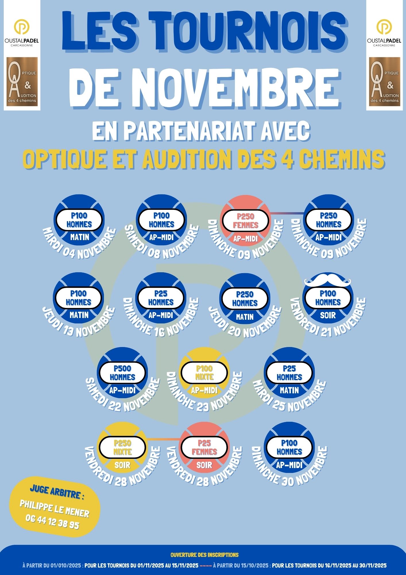 Tournois du mois de novembre